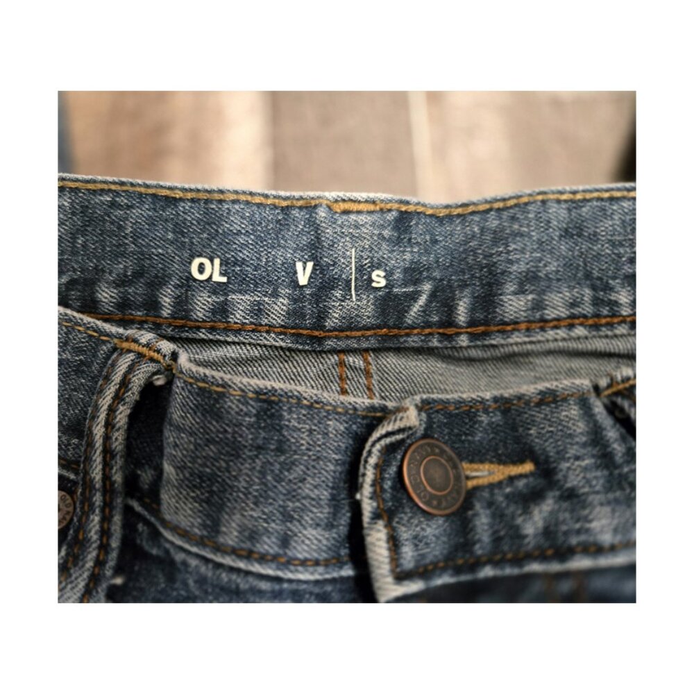 STYLISH 32X34 OLV JAPAN OLV DENIM JEANS HEAVY BLUE COTTON DENIM STRAIGHT LEG - Picture 5 of 6